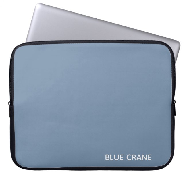 Blue Crane blue colour name Laptop Sleeve (Front)