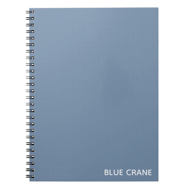 Blue Crane blue colour name Notebook (Front)