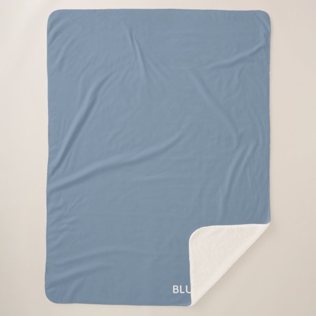 Blue Crane blue colour name Sherpa Blanket (Front)