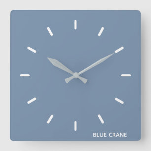 Blue Crane blue colour name Square Wall Clock