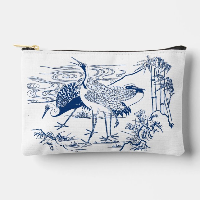 Blue Crane Fine Art Accessory Pouch (Front)