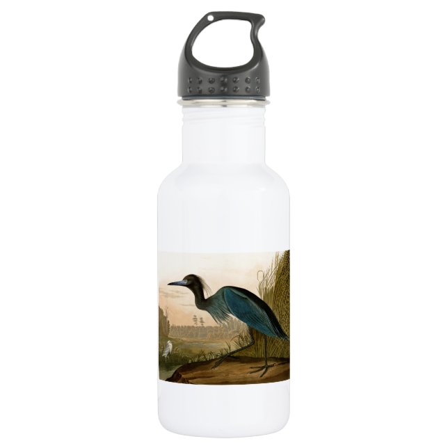 Blue Crane Heron Audubon Painting 532 Ml Water Bottle (Front)