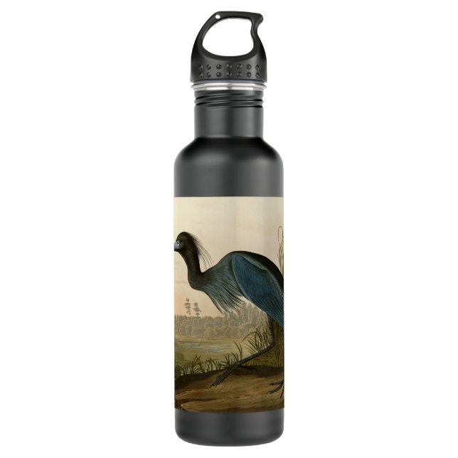 Blue Crane Heron Audubon Painting 710 Ml Water Bottle (Front)