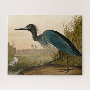 Blue Crane Heron Audubon Print Coastal Art Jigsaw Puzzle