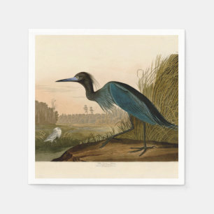 Blue Crane Heron Audubon Print Coastal Art Napkin