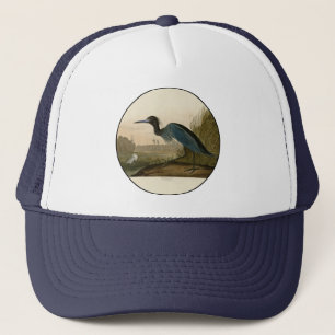 Blue Crane Heron Audubon Print Coastal Art Trucker Hat