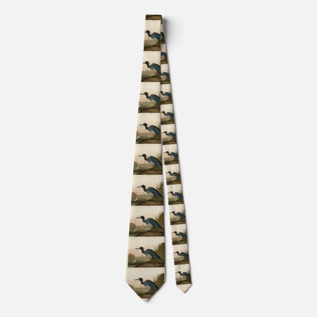 Blue Crane, Heron, from Audubon's Birds of America Tie (Front)