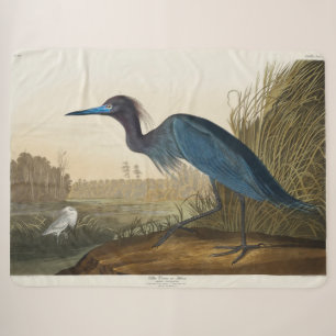 Blue Crane or Heron, 1836, The Birds of America Sherpa Blanket