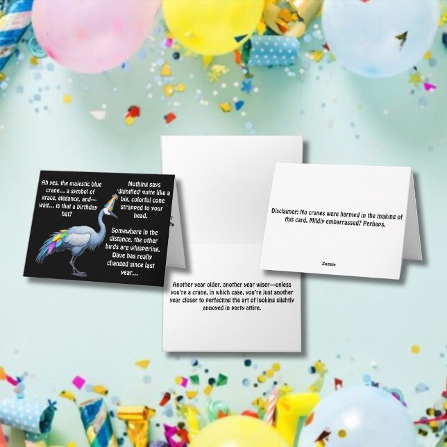 Blue Crane’s Birthday Hat Dilemma Card (Creator Uploaded)