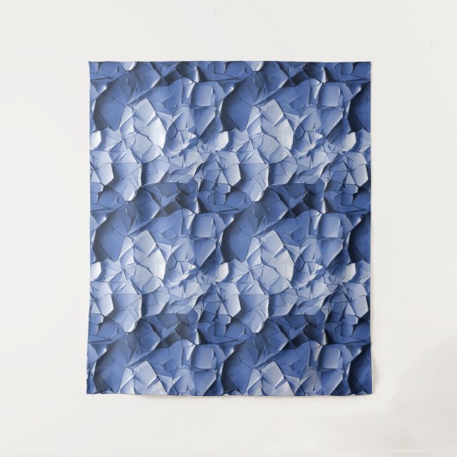 blue craquelure Fabric Tapestry (Front)