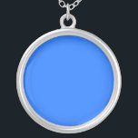 Blue (Crayola) (solid colour)   Silver Plated Necklace<br><div class="desc">Blue (Crayola) (solid colour)</div>