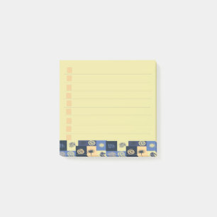 Blue & Cream Abstract Pattern Notes