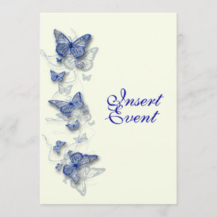 Blue cream birthday engagement wedding invitation