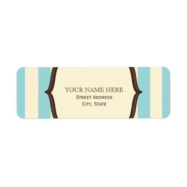 Blue Cream & Brown Vintage Circus Inspired Label (Front)