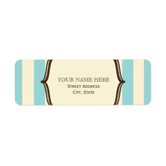 Blue Cream & Brown Vintage Circus Inspired Label (Front)