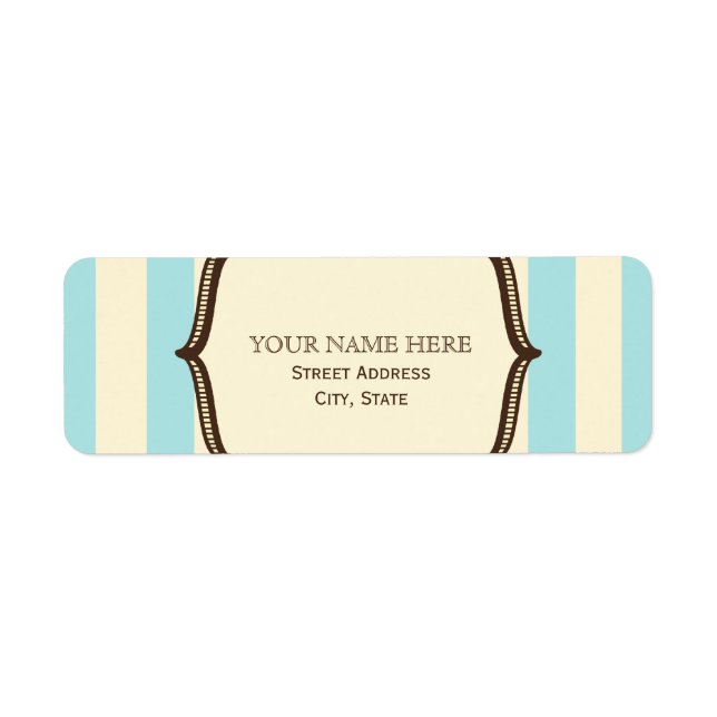 Blue Cream & Brown Vintage Circus Inspired Label (Front)