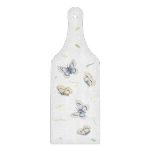 Blue & Cream Butterflies in Dreamy Flight Cutting Board