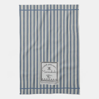 Blue Cream French Style Stripes Marmalade Label Tea Towel
