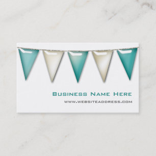 Blue/Cream Party Banner :: Party Business Cards
