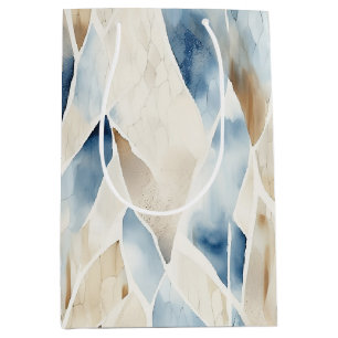 Blue Cream Sea Sand Ocean Serenity Medium Gift Bag