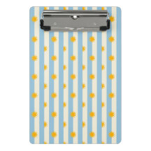 Blue Cream Stripe Gold Sunburst Clipboard