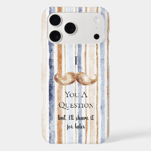 Blue Cream Stripes Moustache You A Question