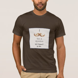 Blue Cream Stripes Moustache You A Question T-Shirt