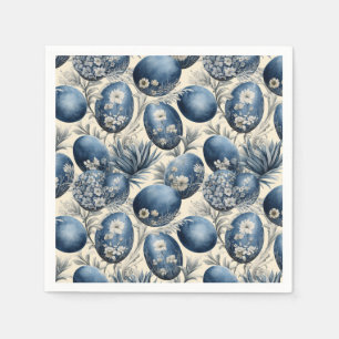 Blue & Cream Vintage Egg Pattern Napkin