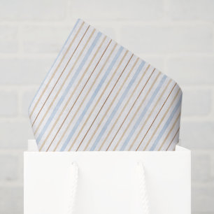 Blue Cream White Stripes Bridal Shower Tissue Paper