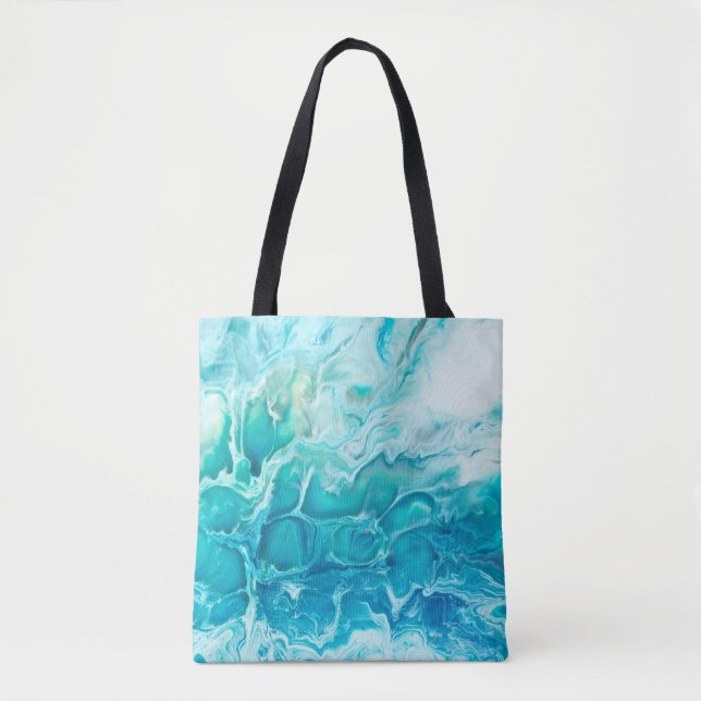 Blue creative abstract hand painted background, ma tote bag (Front)