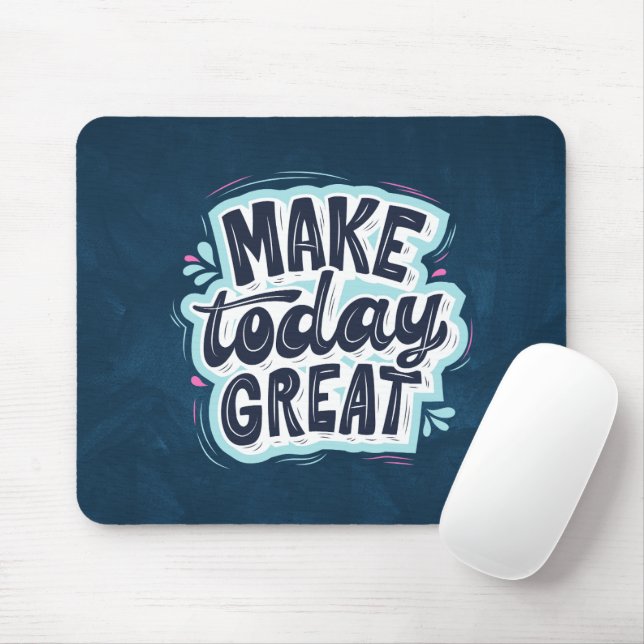 Blue Creative Texture Text  Mouse Mat (With Mouse)