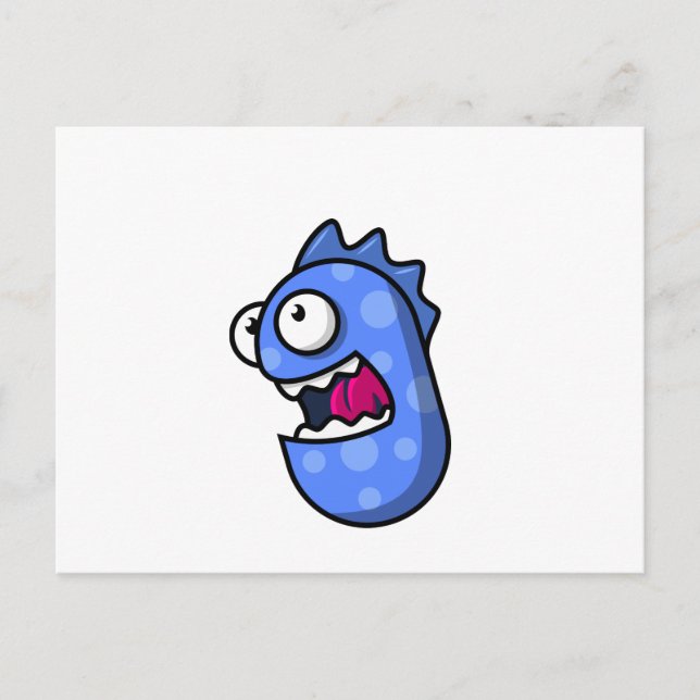 Blue Creature Postcard (Front)