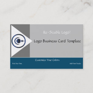 Blue Crescent Moon & Planets Logo Business Card