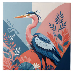 blue crest heron tile