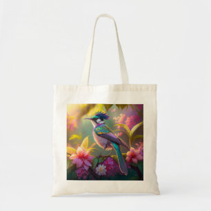 Blue Crested Rainbow Winged Sunbird Fantasy Bird Tote Bag