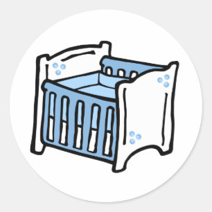 blue crib classic round sticker