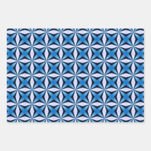 Blue Criss cross Wrapping Paper Sheet