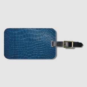 Blue Crocodile leather print Luggage Tag