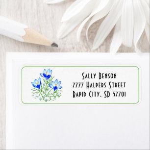 Blue Crocus Address Labels
