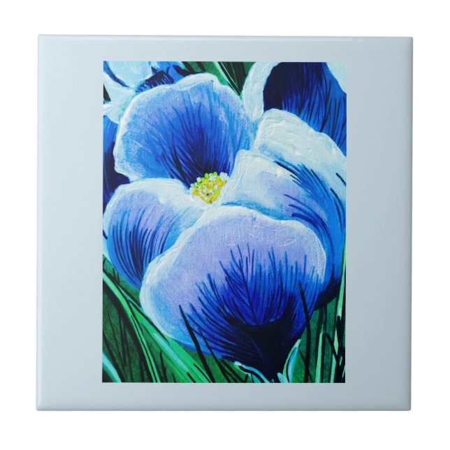 Blue Crocus Tile (Front)