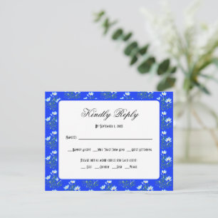 Blue Crocus Wedding RSVP Card