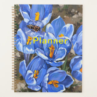 Blue crocuses and a bee planner