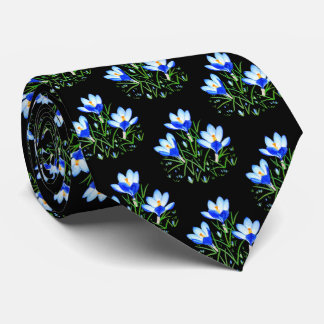 Blue Crocuses Black Necktie