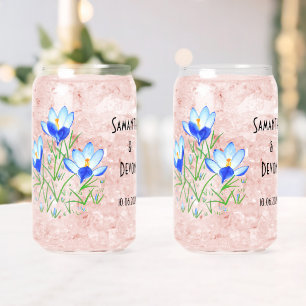 Blue Crocuses Printed Can Glasses