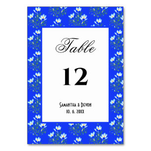 Blue Crocuses Table Number