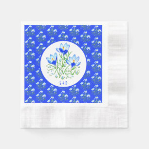 Blue Crocuses Wedding Napkin