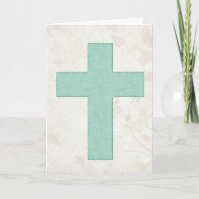Blue Cross 1 Blank Christian Greeting Card (Front)