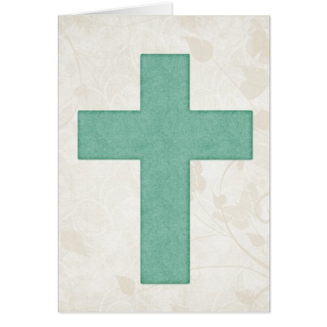 Blue Cross 2 Blank Christian Greeting Card (Front)