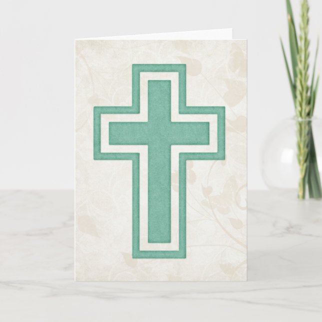 Blue Cross 4 Blank Christian Greeting Card (Front)