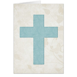 Blue Cross 5 Blank Christian Greeting Card